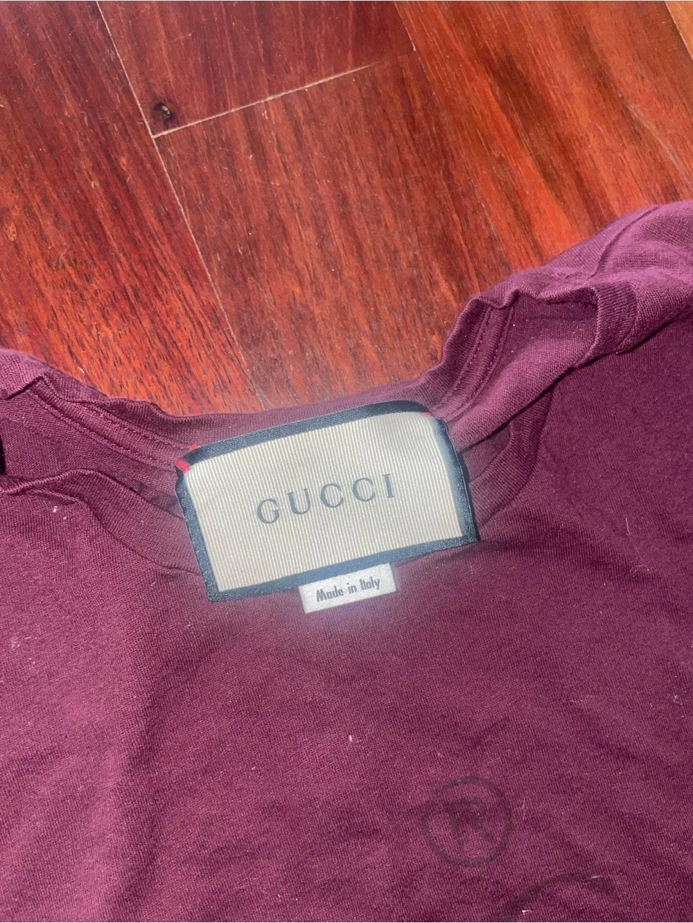 Gucci Burgundy Logo Crewneck Tee